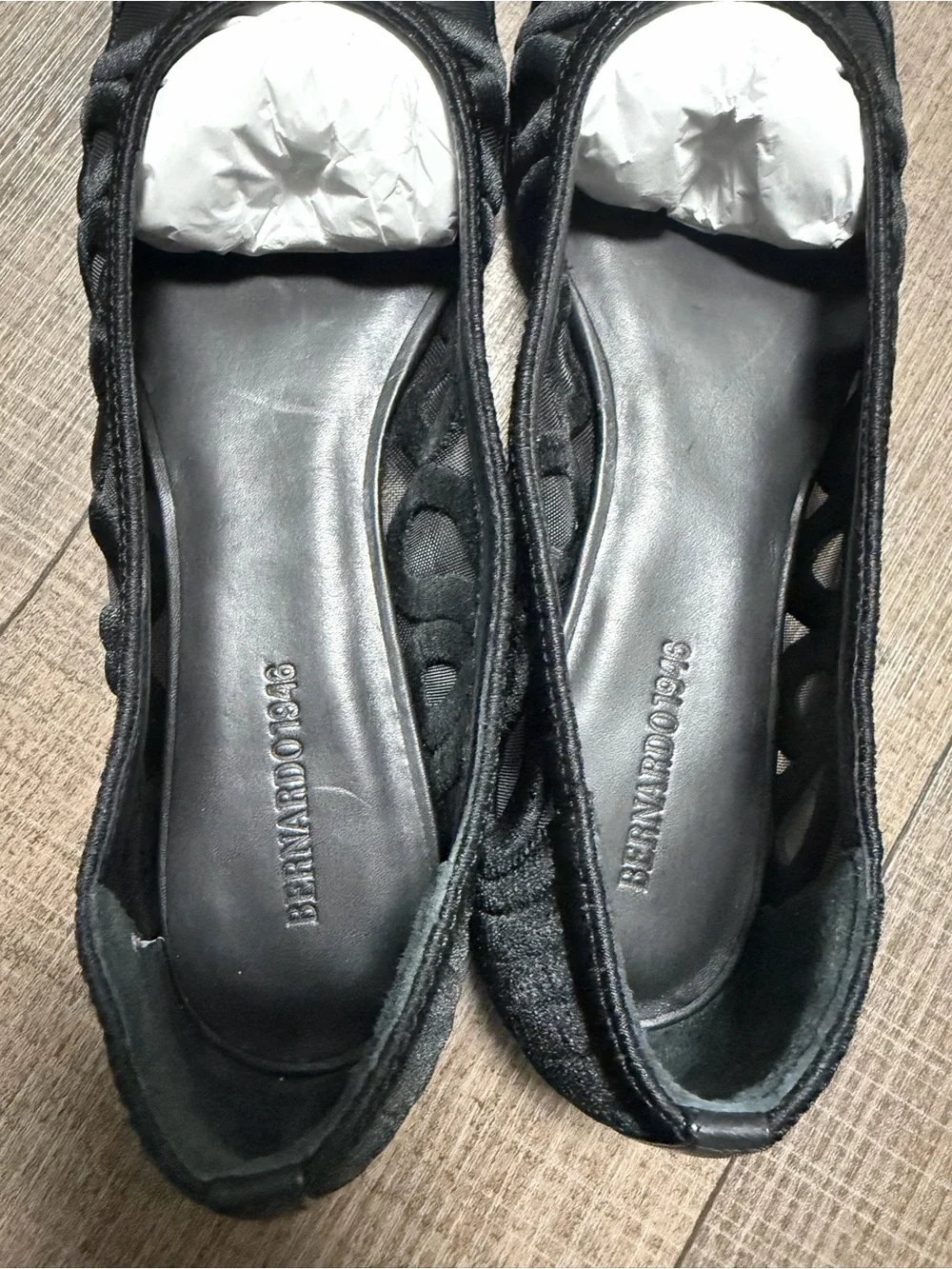 Bernardo Black Costa Mesh Ballet Flats